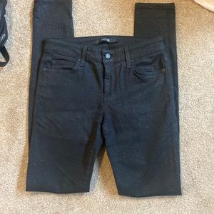Joes black skinny jeans with light blue glitter